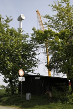 Wind turbine construction Alverdissen (Saalberg)