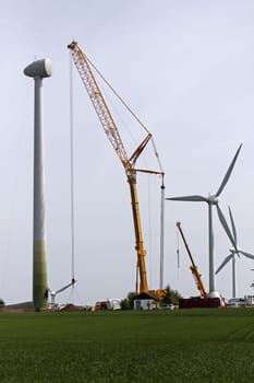 Wind turbine construction Alverdissen (Saalberg)
