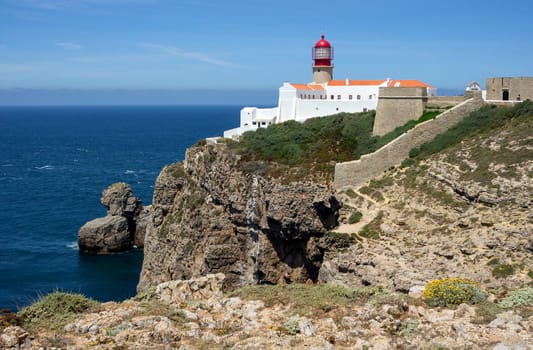 The lighthouse at Cabo de Sao Vicente in Portugal