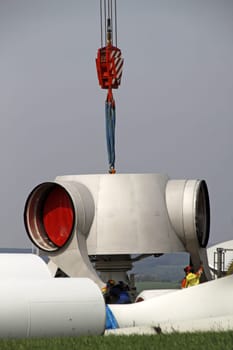 Wind turbine construction Alverdissen (Saalberg)