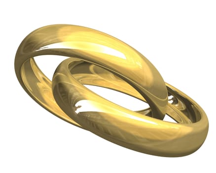 wedding rings in gold (3D made)