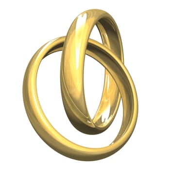 wedding rings in gold (3D)