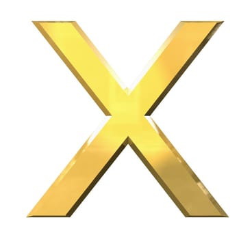 gold 3d letter X - 3d made