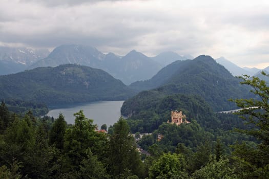Hohenschwangau Castle with Alpsee and Schwansee