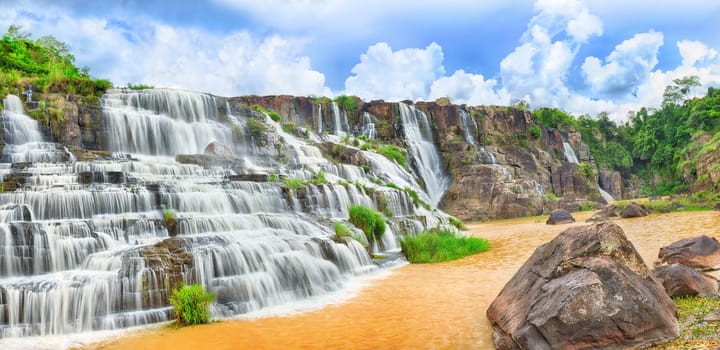 Beautiful Pongour waterfall in Vietnam