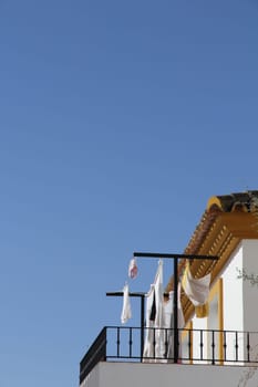 Balcony with laundry
