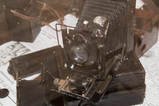 Professional black camera from previous non electronic time