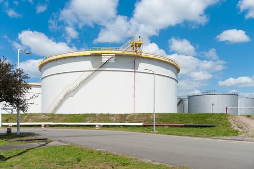 oil storage tanks in amsterdam harbor