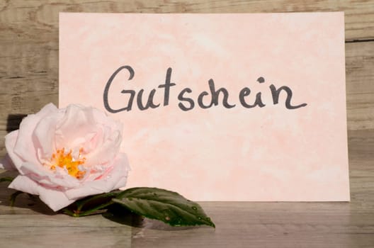 Letter voucher with roses