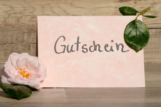 Letter voucher with roses