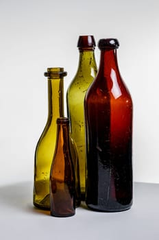 Composition of old brown bottles