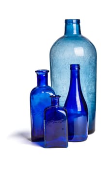 Composition of old blue bottles
