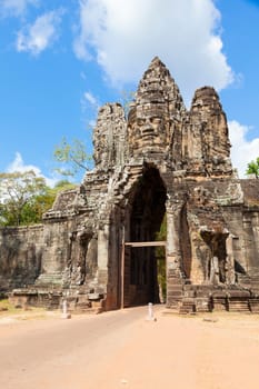South Gate entrance to Angkor Thom in Cambodia