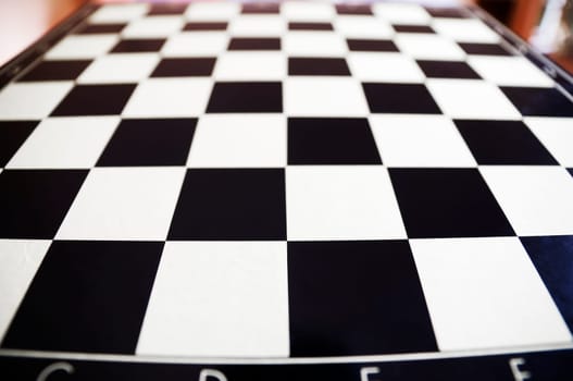 Chessboard in wide-angle format and flat shooting angle