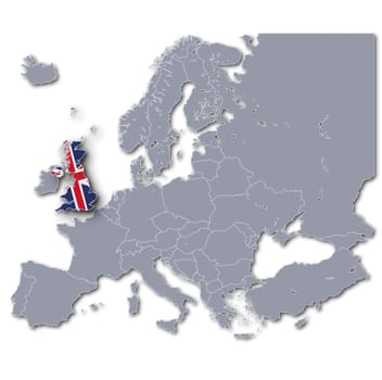 Map of Europe Great Britain