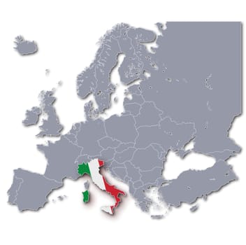 Map of Europe Italy