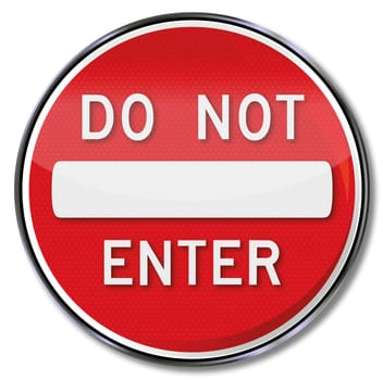 Traffic sign one-way street Do not enter