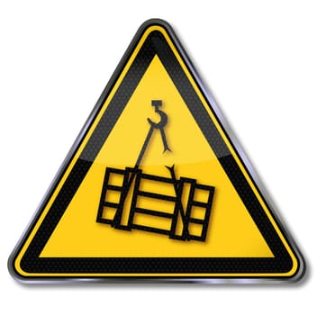 Hazard symbol Warning of suspended loads
