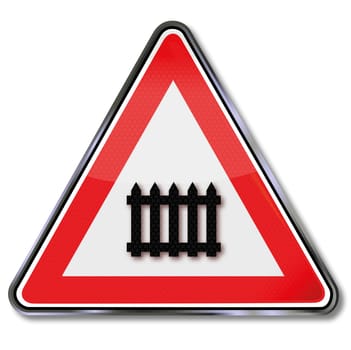 Level crossing traffic sign