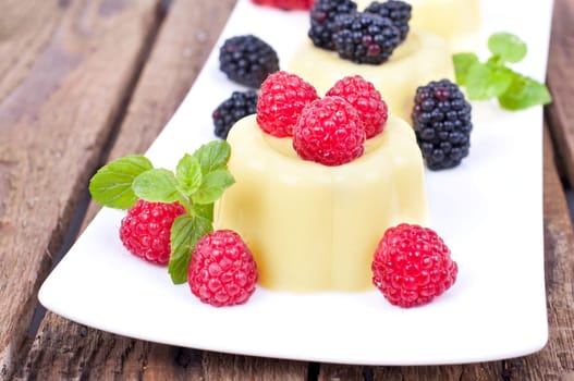 Pudding with berries