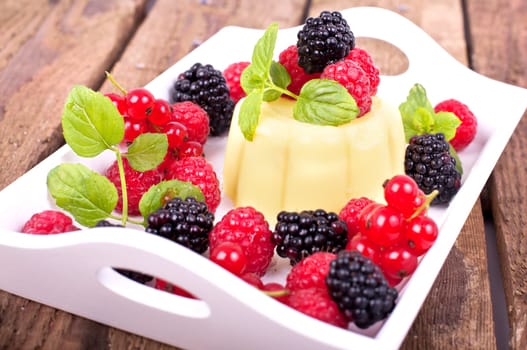 Pudding with berries