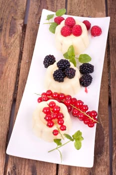 Pudding with berries