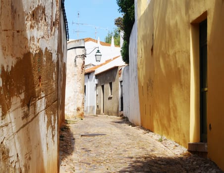 narrow alley in Silves,Portugal in the Algarve