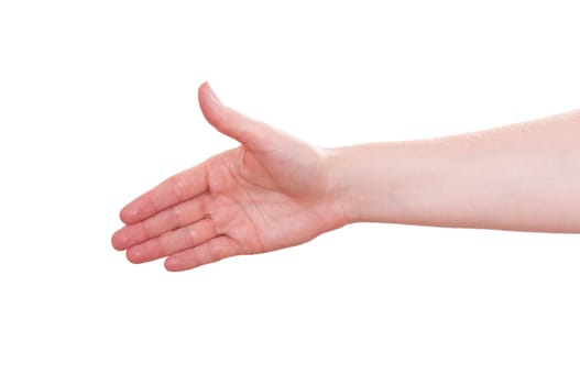 Stretch white insulated open hand forward