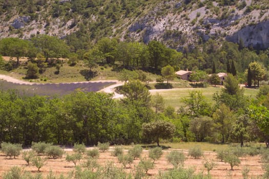 Aerial view of the region of Provence in France. Near the town of Gordes)