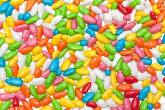 Disposit of the sweetmeats in colour glaze on white background