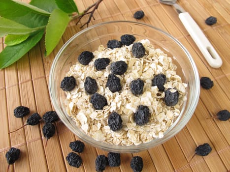 Dried aronia berries in muesli