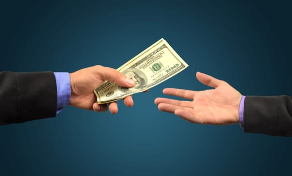 business man holding money in hand