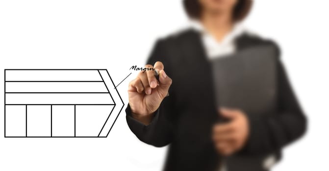 working women write a business diagram