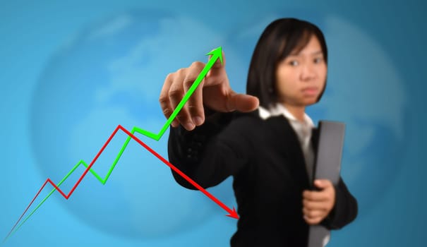 working women write a business graph