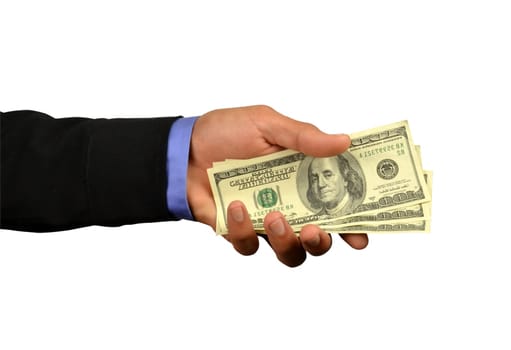 business man holding money in hand