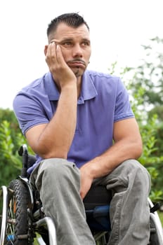 in a wheelchair