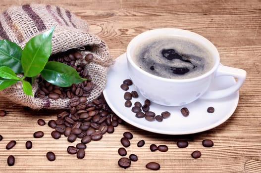Coffee with coffee beans