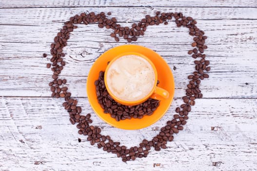 a heart for coffee