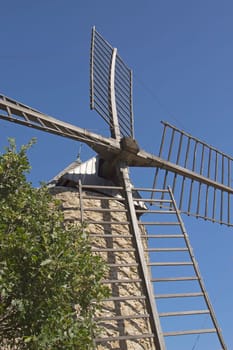Ancient stone windmill (near village Grimaud, Provence, France)