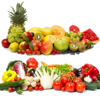 Group of different fruit and vegetables