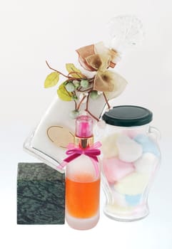 Perfume and accessories of bathroom