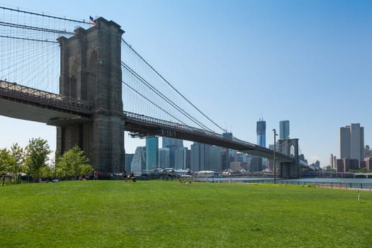 Manhattan bridge in  New York City , USA