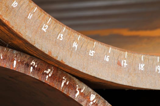 numbered steel tube