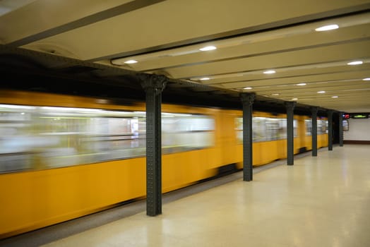 Budapest - metro station. First underground railway built in continental Europe (London&#039 s was the first ever). It was built just below street level for the 1896 millennium celebrations.
