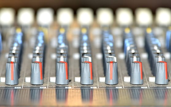 controls of an audio mixing device