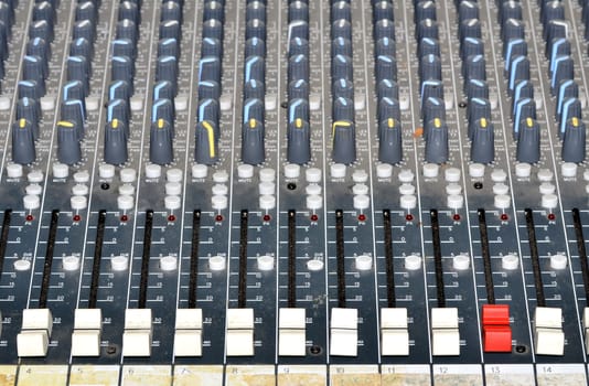 controls of an audio mixing device