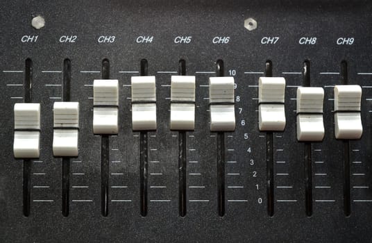 controls of an audio mixing device