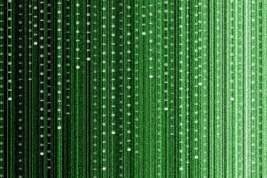 green matrix tunnel with touch screen interface and light at the end