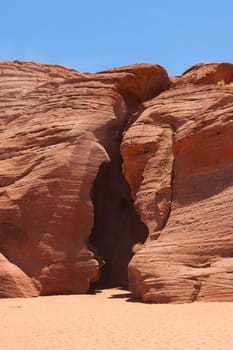 Upper antelope canyon entry in Page Arizona, USA