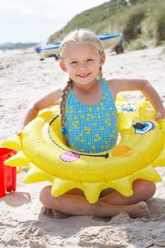Child having fun on beach